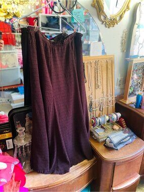 FLAIR | XL | Peasant Boho Layered Texture Flowy Chocolate Maxi Skirt